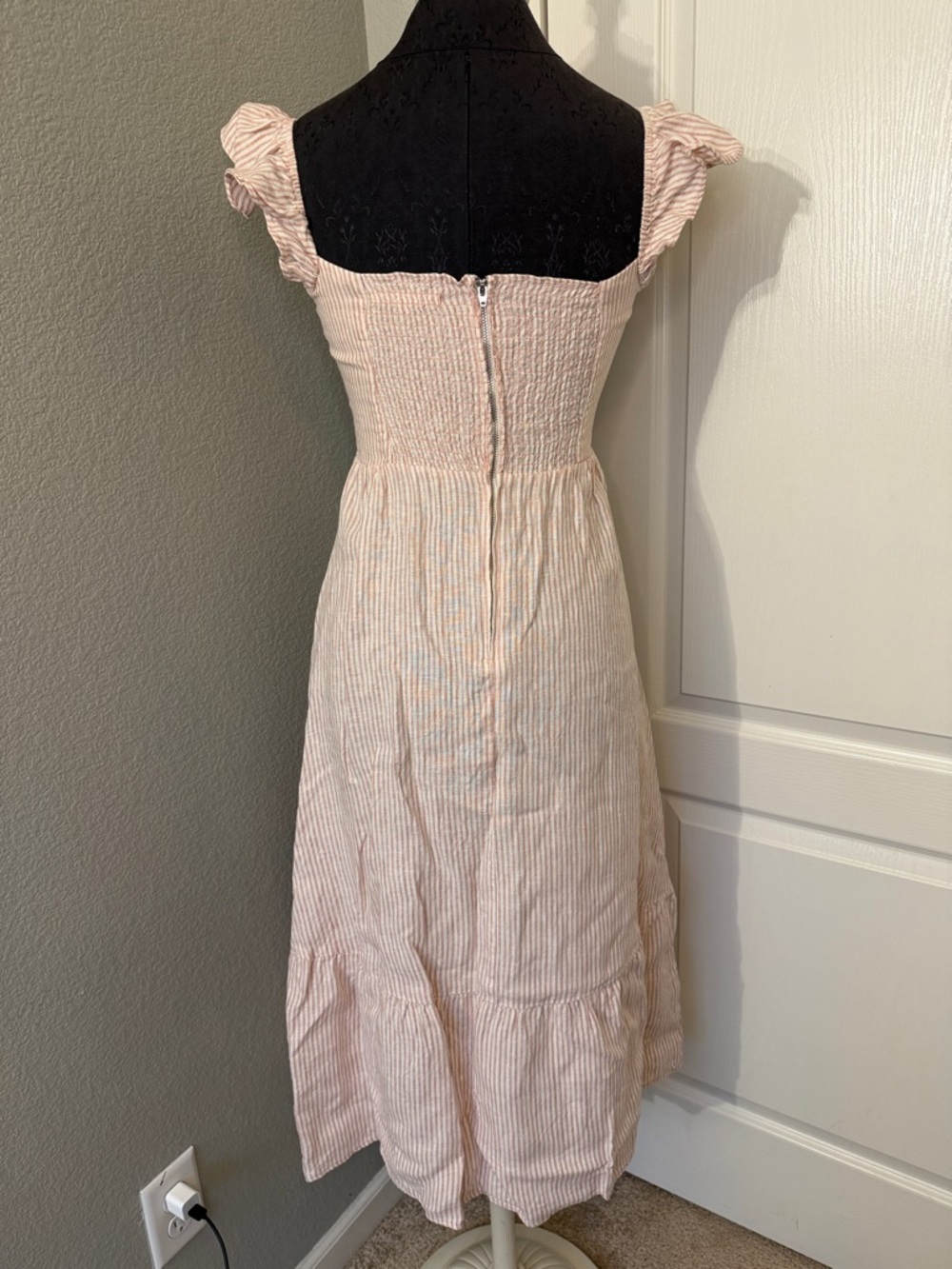 Reformation Lucila Linen Dress Square Neck Size 0 - Picture 5 of 10